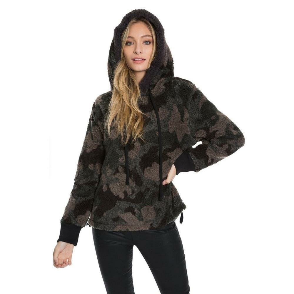 HEATHER PILE CAMO SIDE ZIP HOODIE